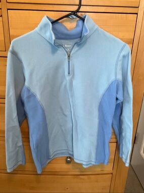Multicolor blue L.L. Bean sweater quarter zip size 14-16.